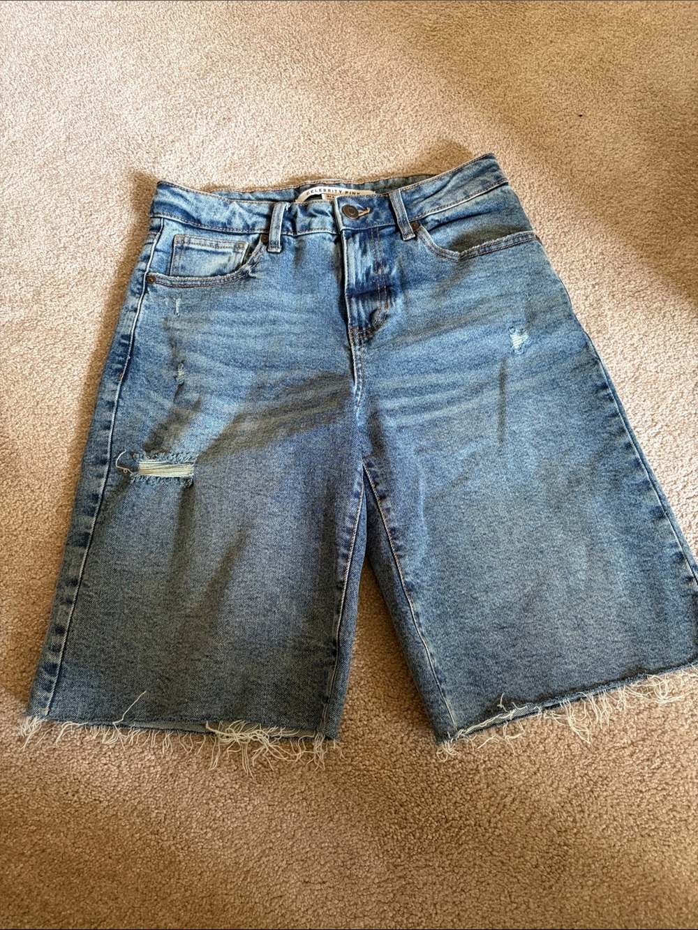 Celebrity Pink High-Rise Denim Bermuda Shorts - Blue Size 3/26